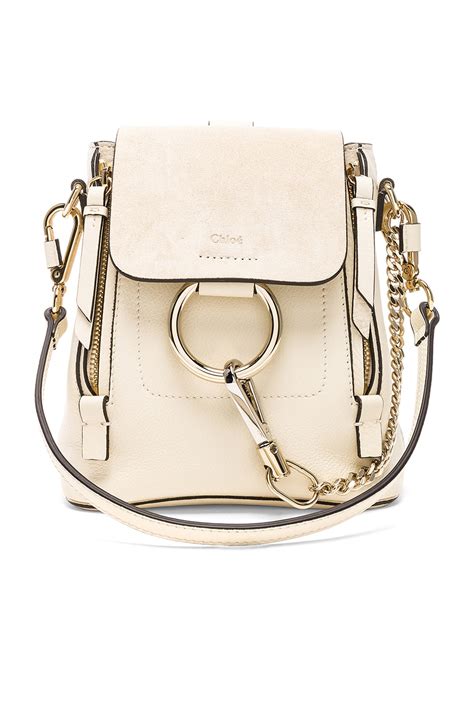 chloe mini faye backpack sale|CHLOE Suede Calfskin Mini Faye Backpack Off White.